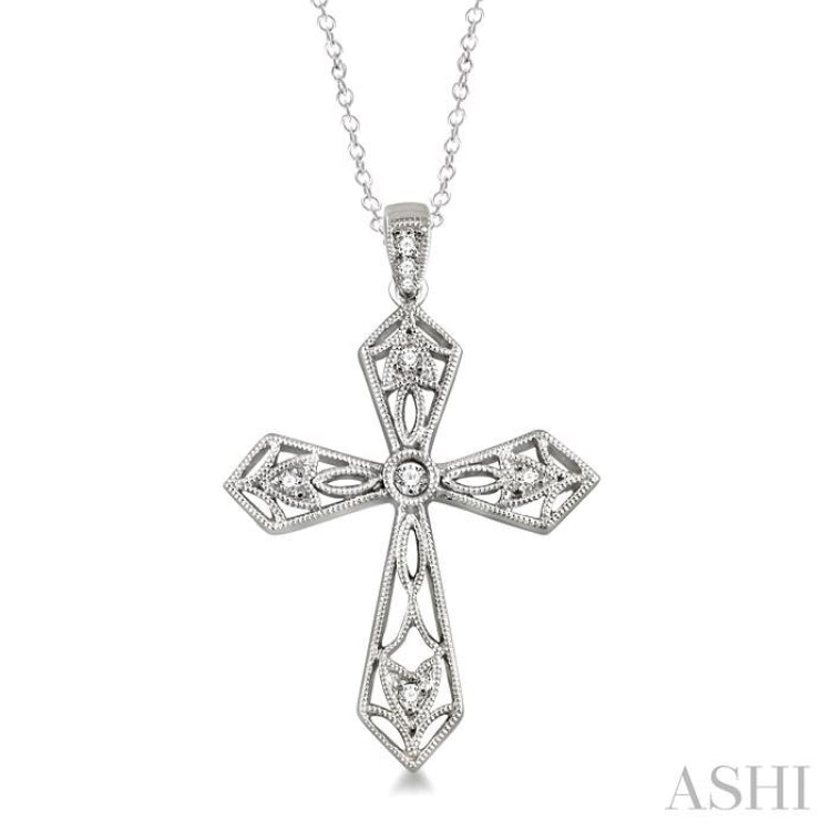 Silver Cross Diamond Pendant