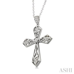 Silver Cross Diamond Pendant