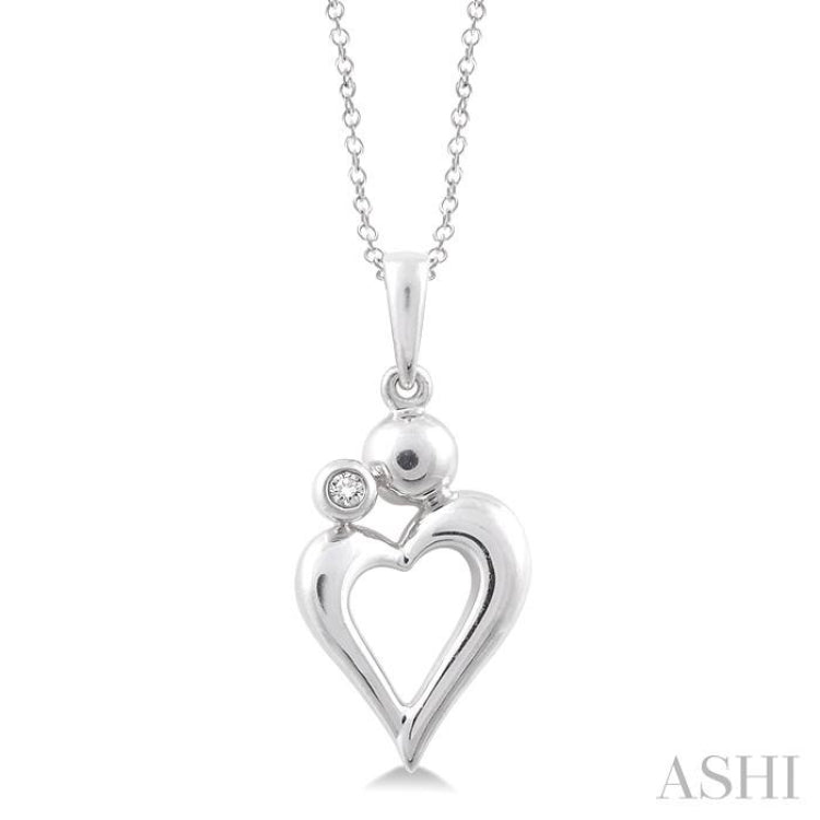 Silver Heart Shape Diamond Fashion Pendant