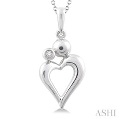 Silver Heart Shape Diamond Fashion Pendant