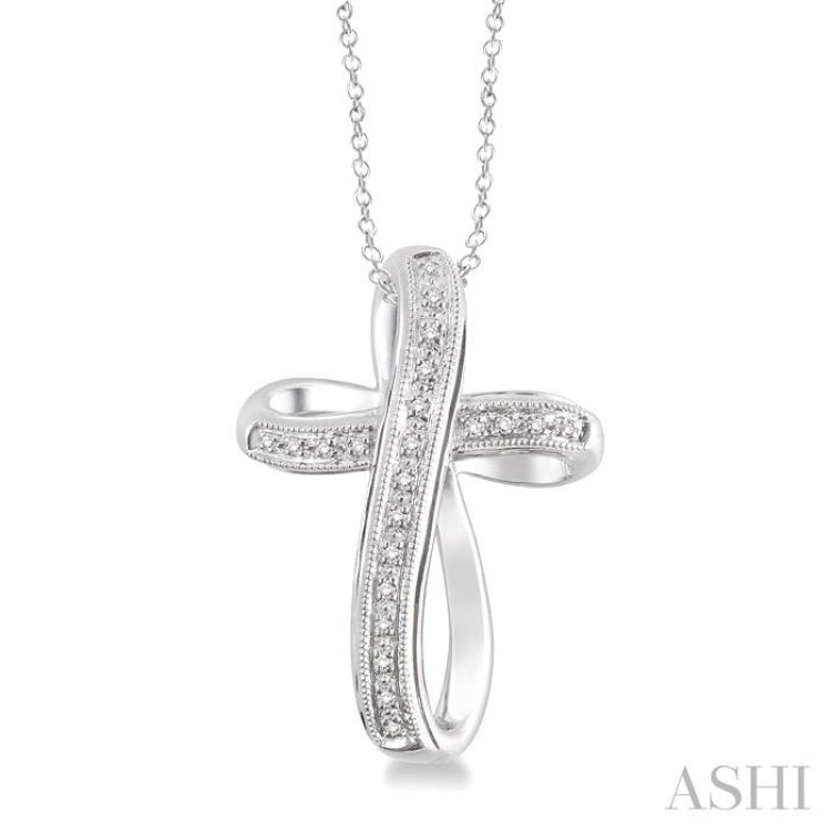 Silver Cross Diamond Pendant