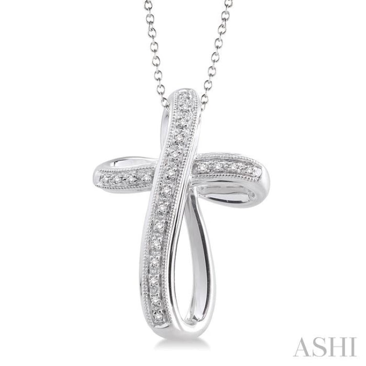 Silver Cross Diamond Pendant