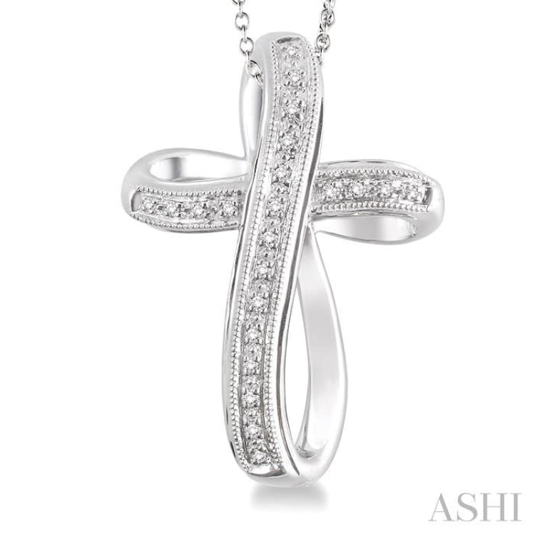 Silver Cross Diamond Pendant