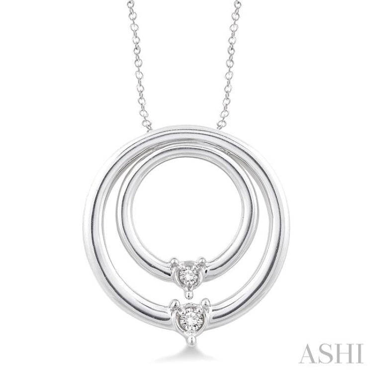 Silver Circle Diamond Pendant