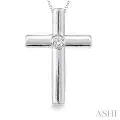 Silver Cross Diamond Pendant