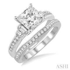 Princess Shape Diamond Wedding Set