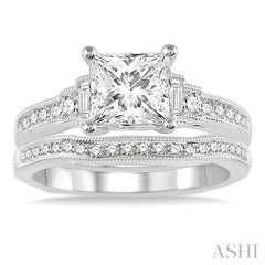 Princess Shape Diamond Wedding Set