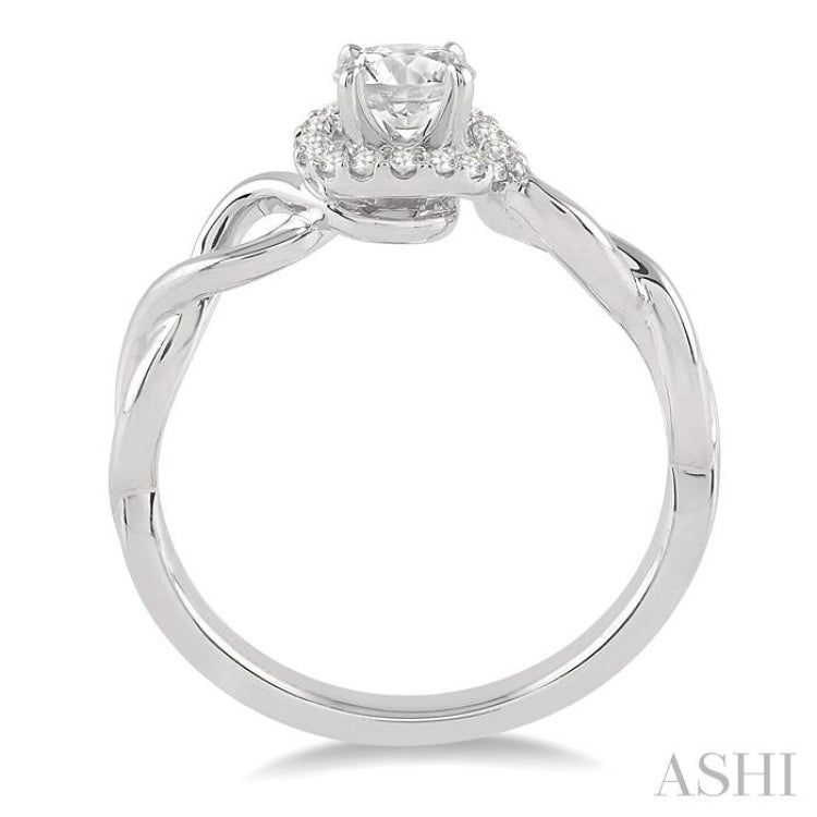 Round Shape Halo Diamond Engagement Ring