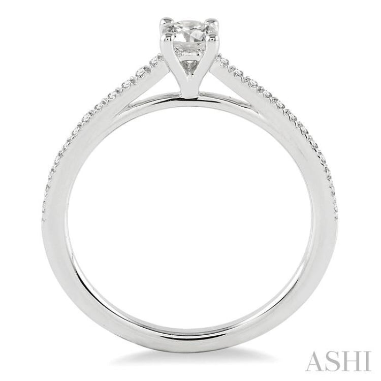 Round Shape Semi-Mount Diamond Engagement Ring