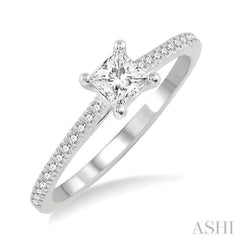 Princess Shape Semi-Mount Diamond Engagement Ring