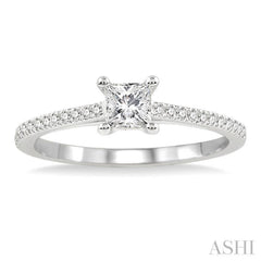 Princess Shape Semi-Mount Diamond Engagement Ring