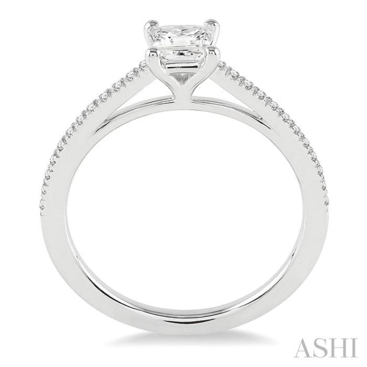 Princess Shape Semi-Mount Diamond Engagement Ring