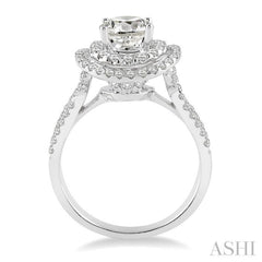 Round Shape Semi-Mount Halo Diamond Engagement Ring