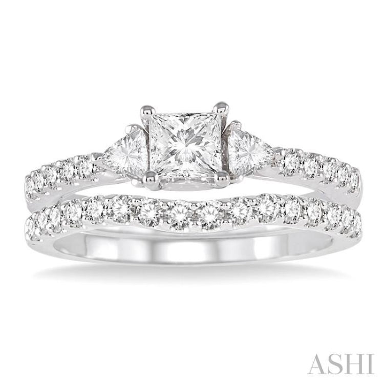 Princess Shape Diamond Wedding Set