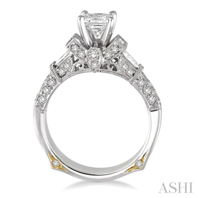 Princess Shape Semi-Mount Diamond Engagement Ring