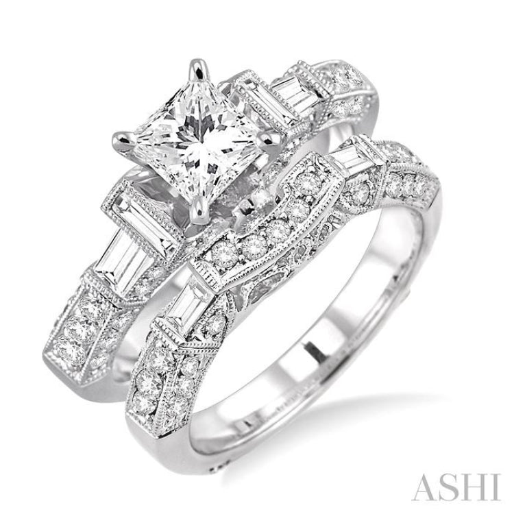 Princess Shape Diamond Wedding Set