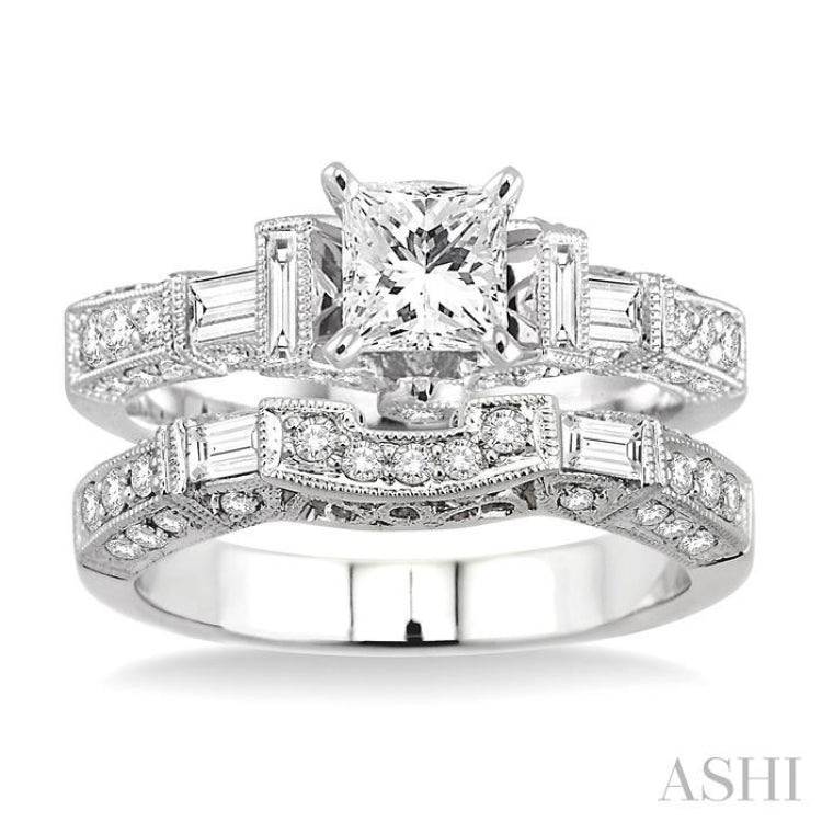 Princess Shape Diamond Wedding Set