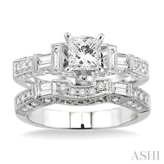 Princess Shape Diamond Wedding Set