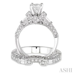 Princess Shape Diamond Wedding Set