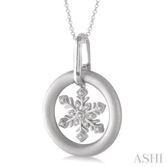 Silver Snow Flake Diamond Fashion Pendant