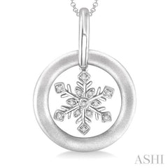 Silver Snow Flake Diamond Fashion Pendant