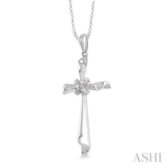 Silver Cross Diamond Pendant