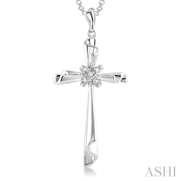 Silver Cross Diamond Pendant