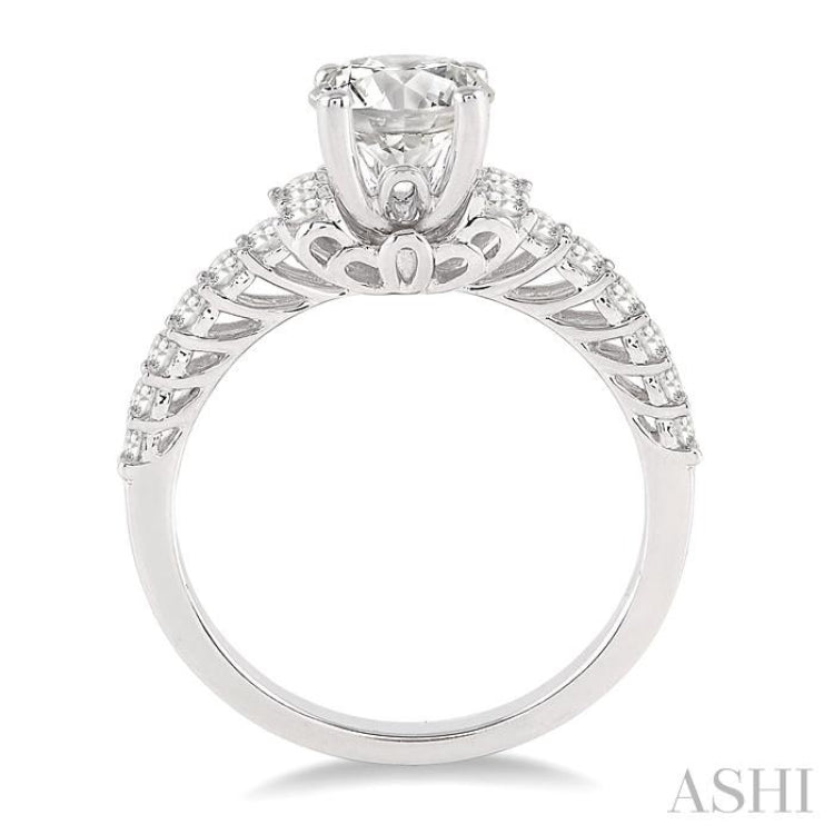 Princess Shape Semi-Mount Diamond Engagement Ring