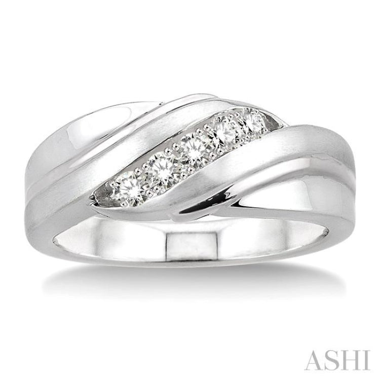 Silver Men'S Diamond Ring