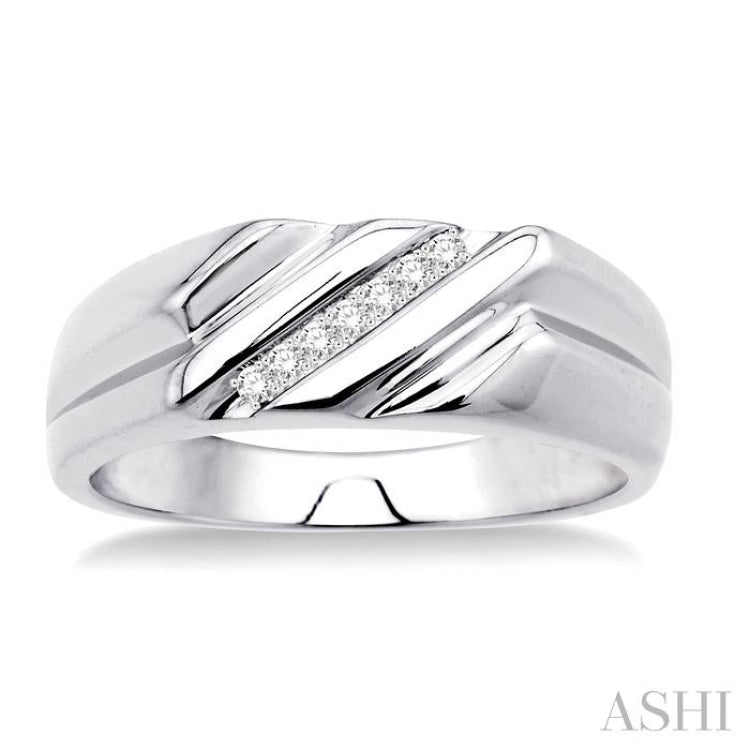 Silver Men'S Diamond Ring