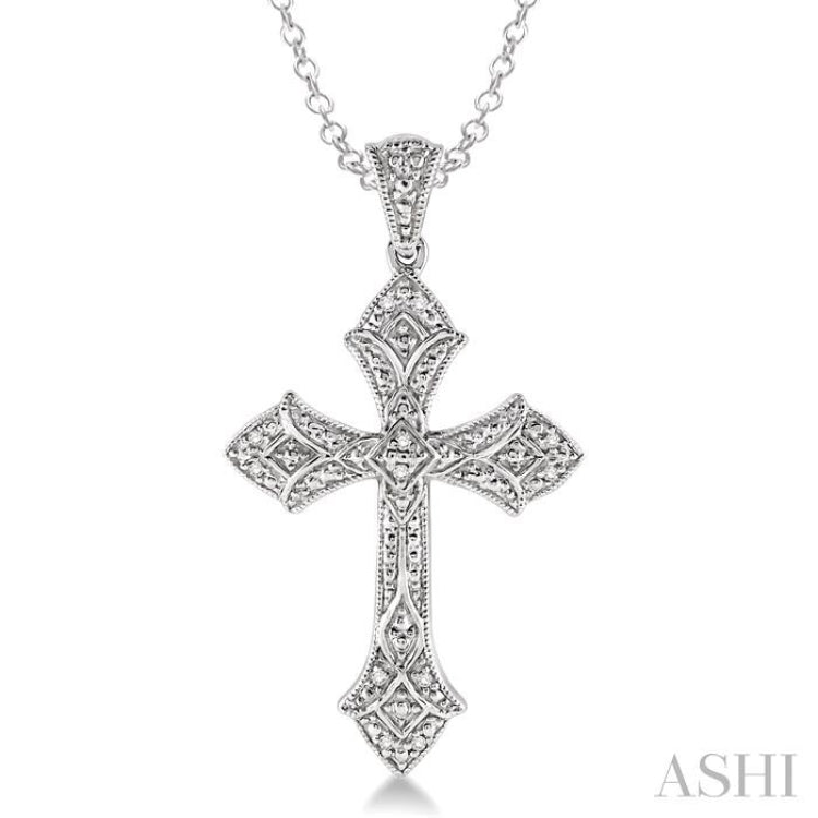 Silver Cross Diamond Pendant