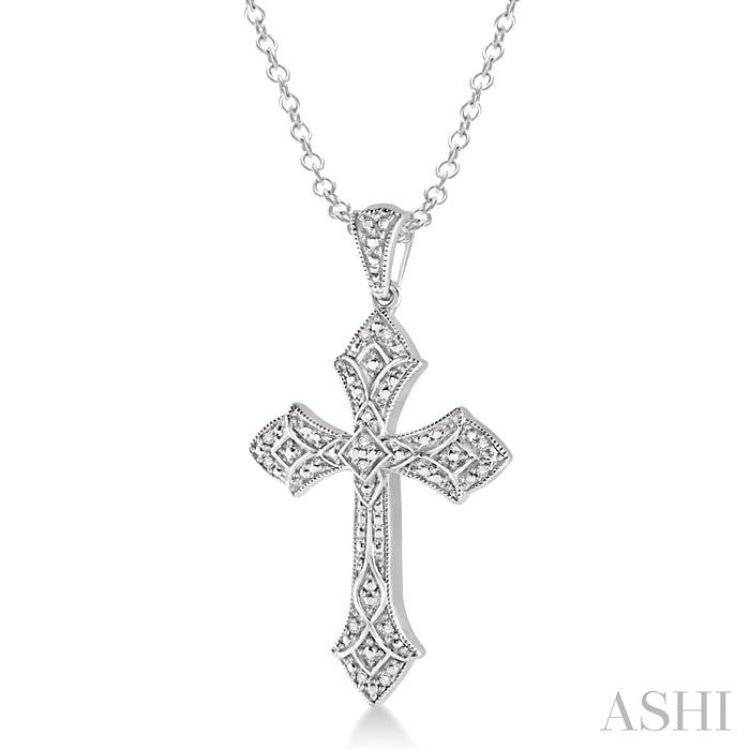 Silver Cross Diamond Pendant