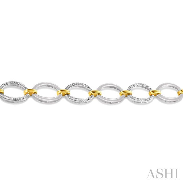 Silver Oval Shape Diamond Fashion Bracelet