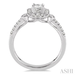 Princess Shape Semi-Mount Diamond Engagement Ring