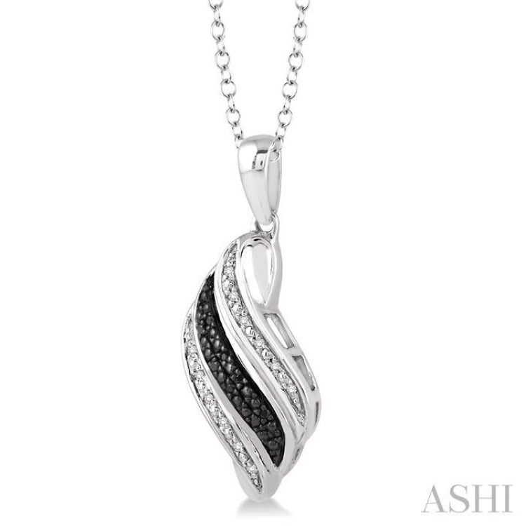 Silver Black Diamond Fashion Pendant