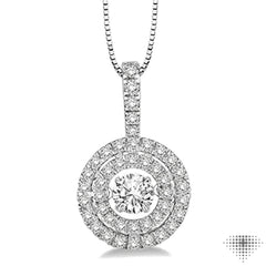 Round Shape Emotion Halo Diamond Pendant