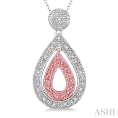 Silver Pear Shape Diamond Fashion Pendant