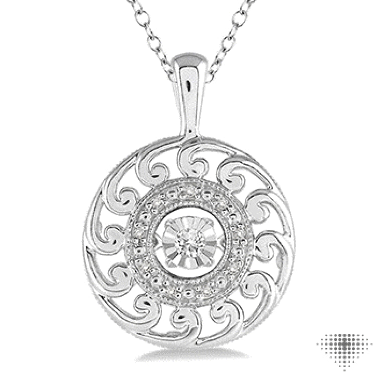 Silver Round Shape Emotion Diamond Fashion Pendant