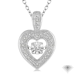 Silver Heart Shape Emotion Diamond Pendant