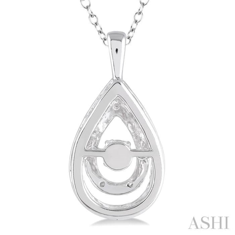 Silver Pear Shape Emotion Diamond Pendant