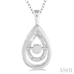 Silver Pear Shape Emotion Diamond Pendant