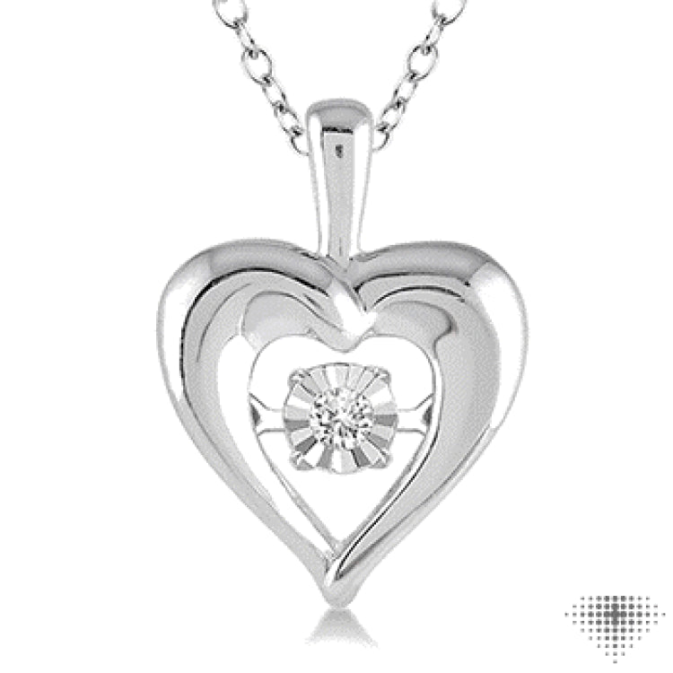 Silver Heart Shape Emotion Diamond Fashion Pendant