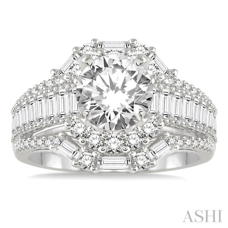 Round Shape Semi-Mount Diamond Engagement Ring