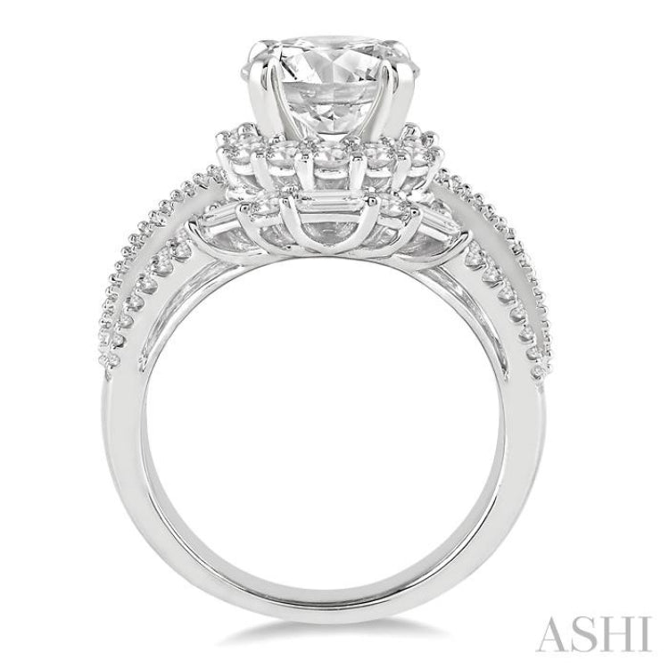 Round Shape Semi-Mount Diamond Engagement Ring