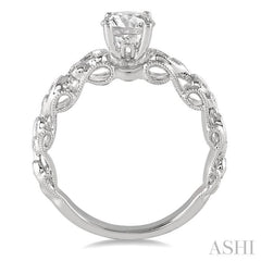 Round Shape Semi-Mount Diamond Engagement Ring