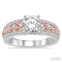 Round Shape Semi-Mount Diamond Engagement Ring