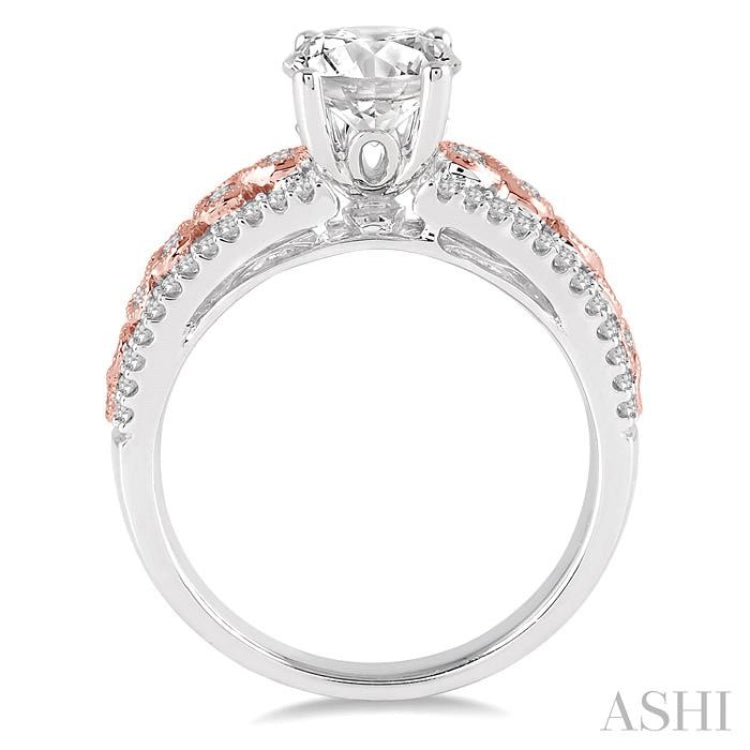 Round Shape Semi-Mount Diamond Engagement Ring