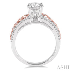 Round Shape Semi-Mount Diamond Engagement Ring