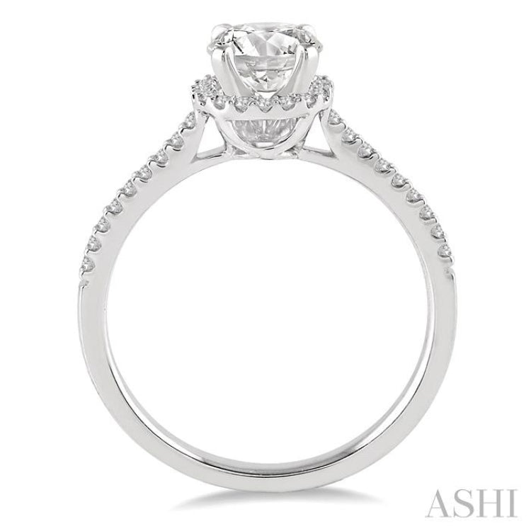 Round Shape Halo Diamond Engagement Ring