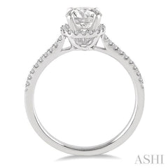 Round Shape Halo Diamond Engagement Ring